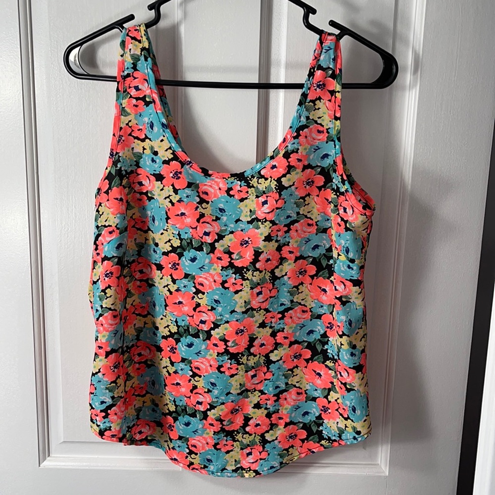 Neon floral tank